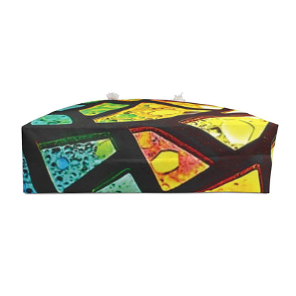 Rainbow Stained Glass Mosaic Weekender Bag | Colorful Travel Tote