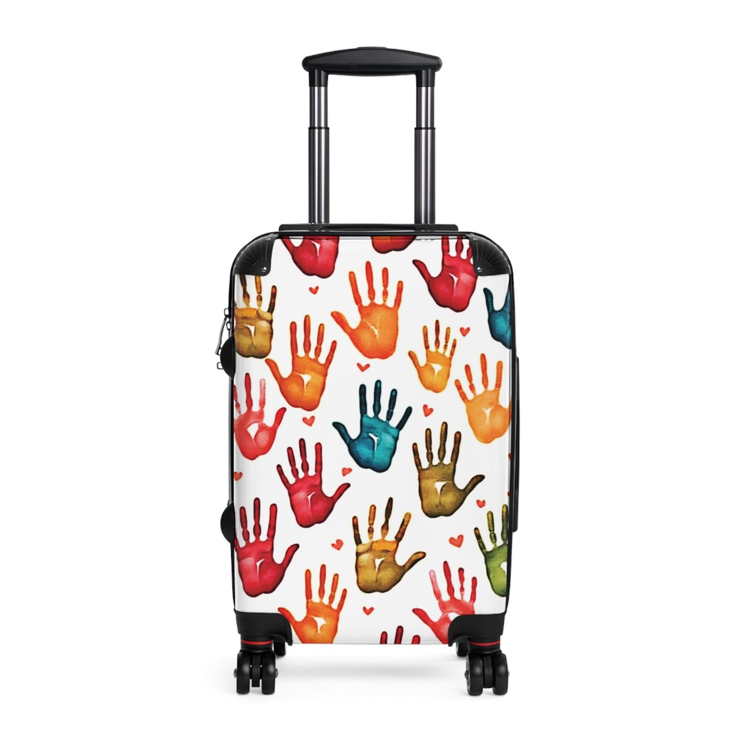 Colorful Handprint Suitcase – Kids Travel Luggage with Playful Palm Print
