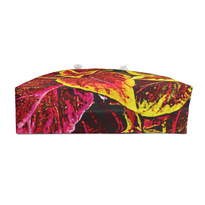 Variegated Coleus Leaf Weekender Bag | Colorful Botanical Tote | Large Tote Bag