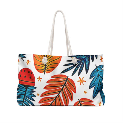 Colorful Tropical Leaves Weekender Bag | Palm Leaf Travel Tote Bag | Large Tote Bag | Mom Weekender Bag | mom carry on bag
