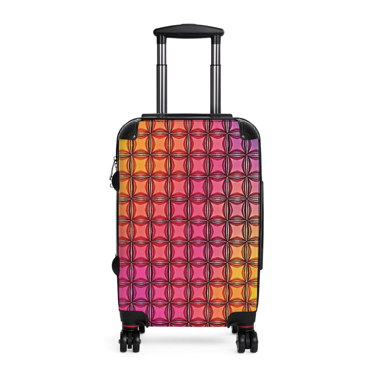 Colorful Geometric Tile Carry-On Suitcase — Vibrant Gradient Travel Luggage