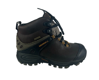 Merrell Chameleon LTR Mid Clay Brown Kids Hiking Shoes, Size Kids 10 US