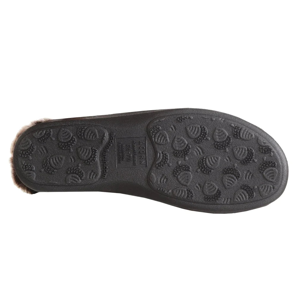 Acorn Women's Faux Fur Chinchilla Collar Slippers