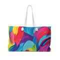 Colorful Abstract Paint Brush Strokes Weekender Bag | Vibrant Swirl Large Tote Bag