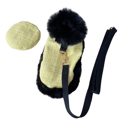 Plaid Tweed Harness Set | Dog Harness Leash and Hat Set
