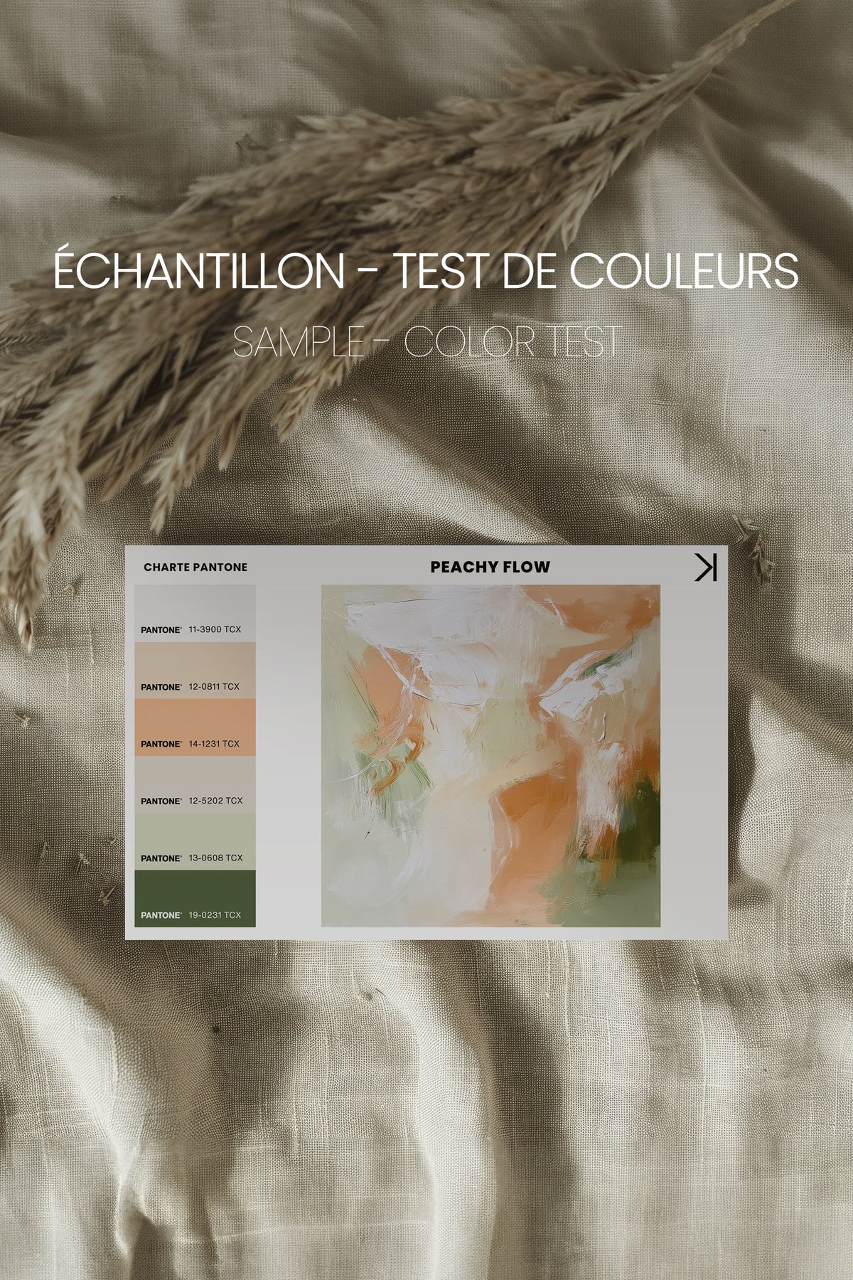 PEACHY FLOW, Oeuvre sur toile étirée