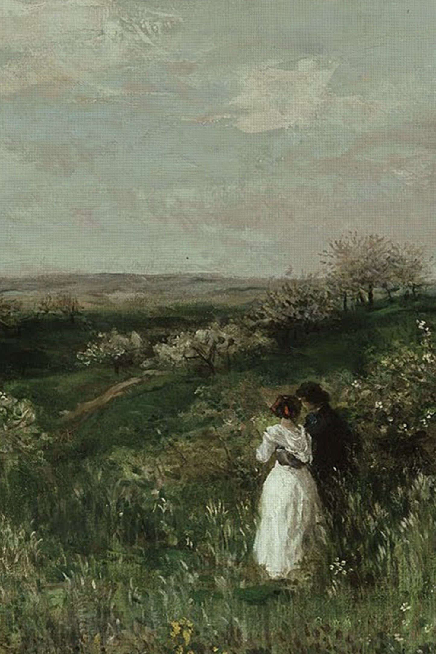 LES AMANTS DU VENT, CADRE VINTAGE ARGENT