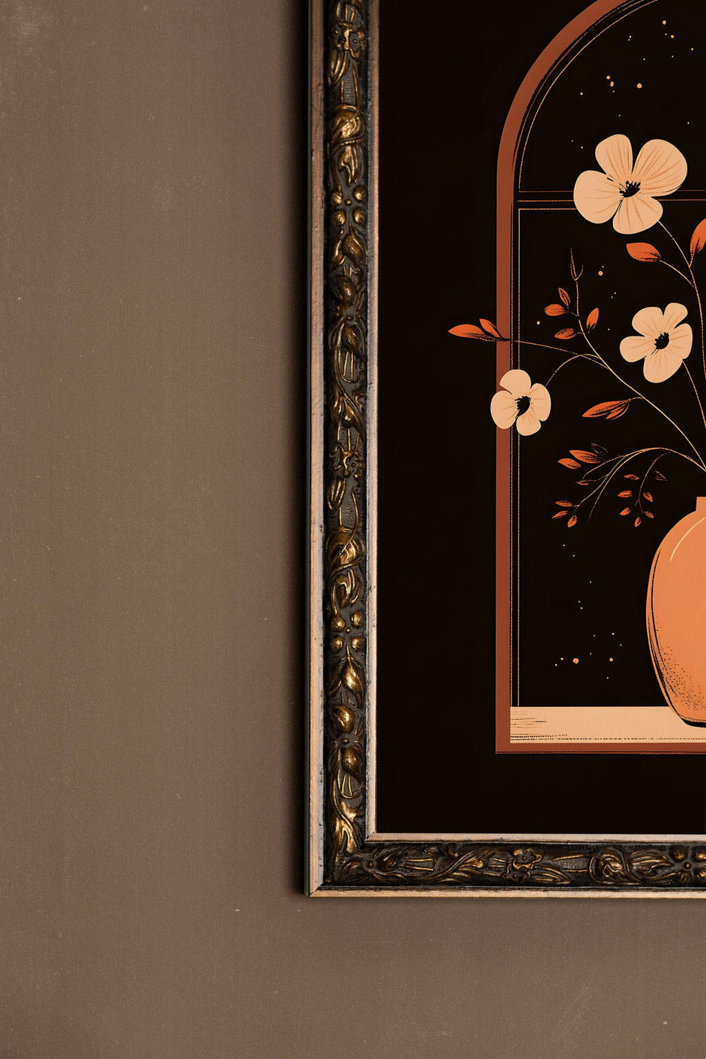 NUIT EN FLEURS, CADRE VINTAGE BRONZE