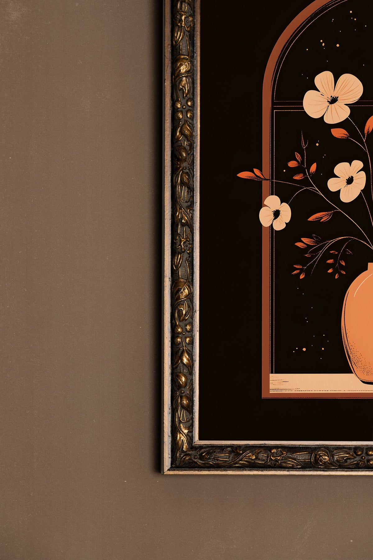NUIT EN FLEURS, CADRE VINTAGE BRONZE