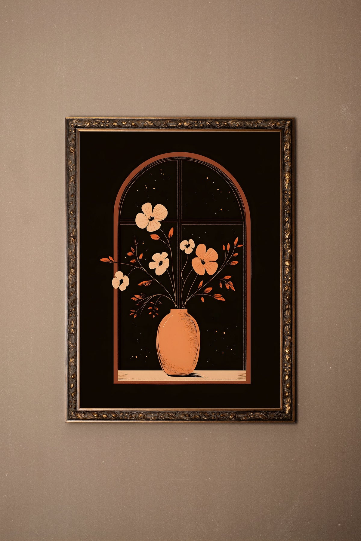 NUIT EN FLEURS, CADRE VINTAGE BRONZE