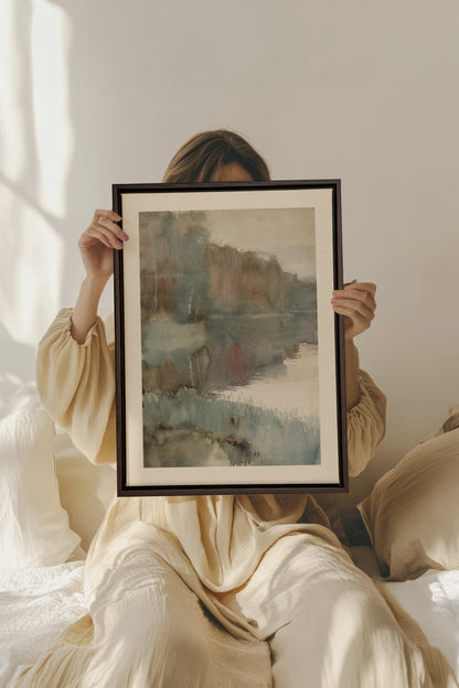 ÉCHO DU LAC, Oeuvre sur toile étirée