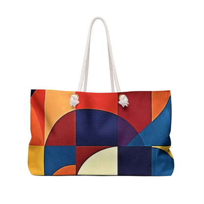 Abstract Geometric Color Block Weekender Bag | Modern Tote | Large Tote Bag