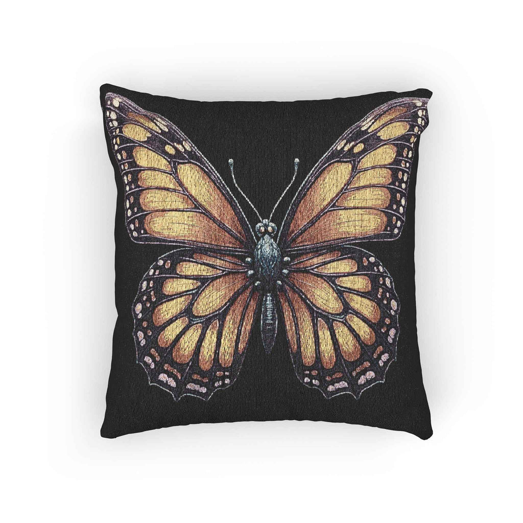 Monarch Butterfly Woven Pillow | Pixel Art Butterfly Throw Pillow
