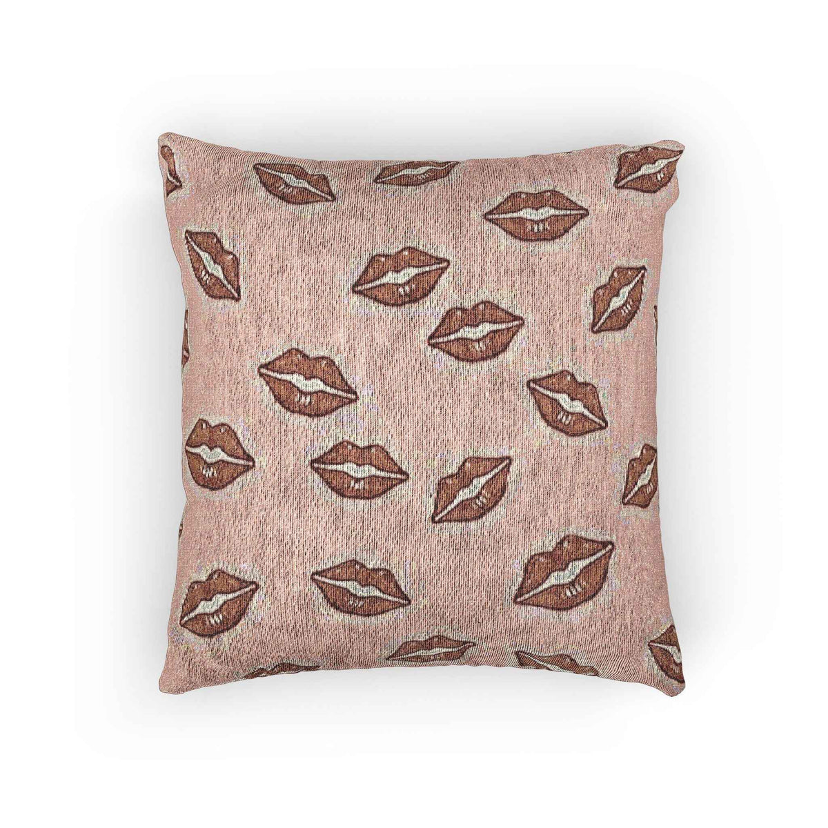 Kiss Pattern Woven Pillow | Lip Print Decorative Pillow