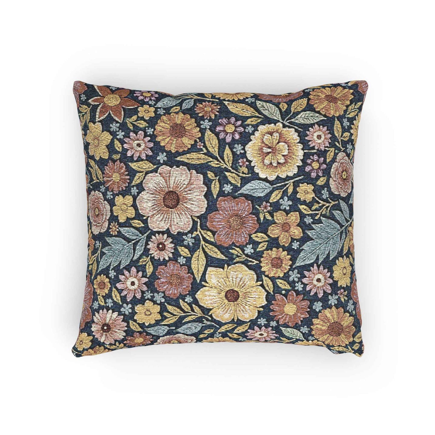 Vintage Floral Tapestry Woven Pillow | Floral Throw Pillow