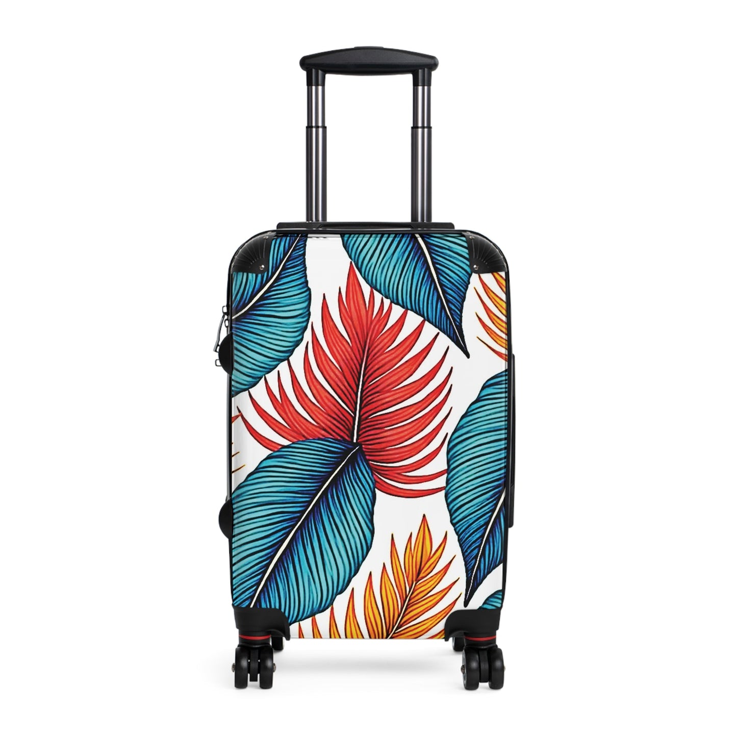 Tropical Leaf Carry-On Suitcase — Colorful Palm Print Travel Luggage