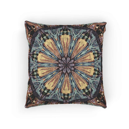 Geometric Mandala Woven Pillow | Boho Tile Decorative Cushion