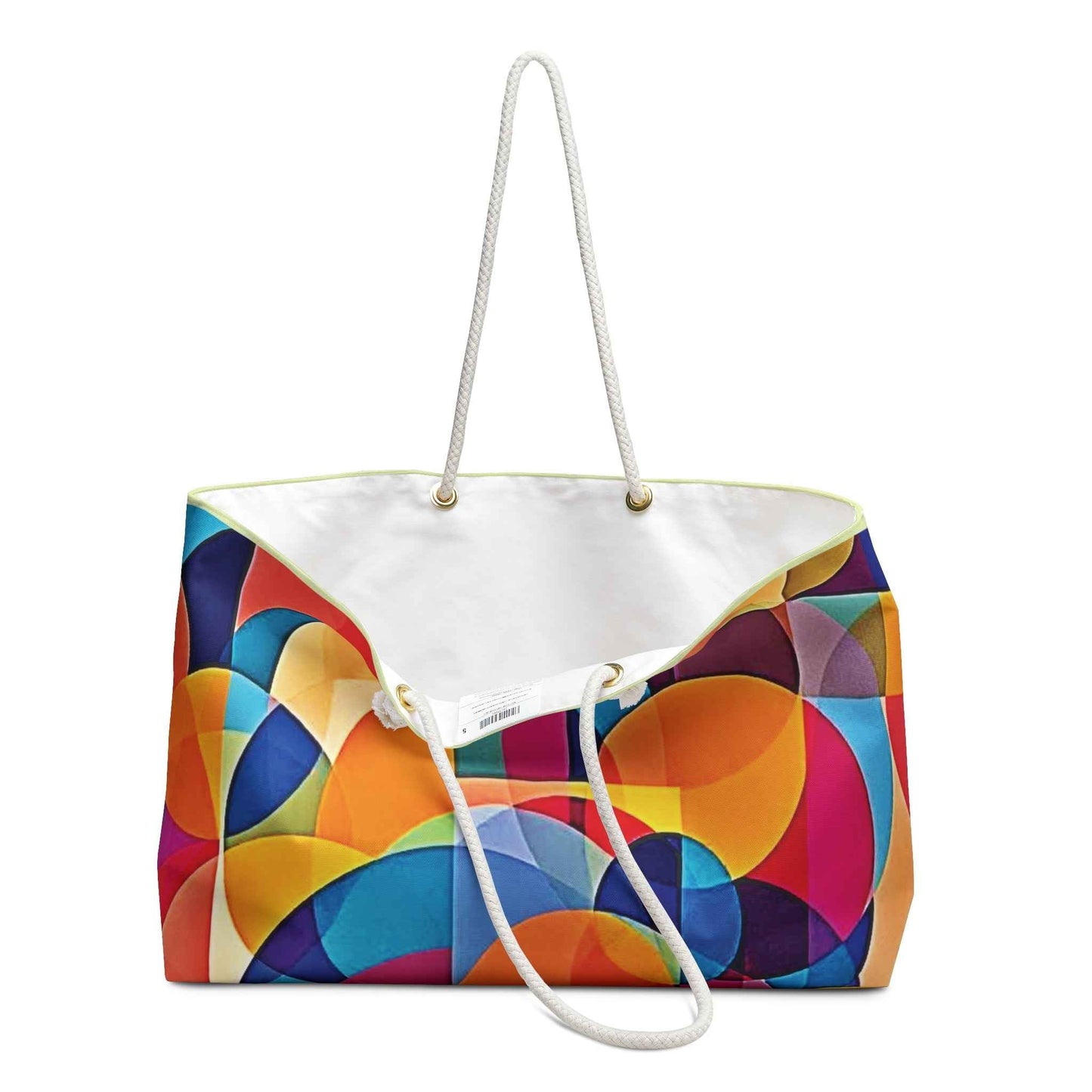Colorful Geometric Abstract Weekender Bag | Bright Circle Pattern