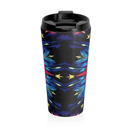 Kaleidoscope Star Stainless Steel Travel Mug — Colorful Mandala Insulated Tumbler