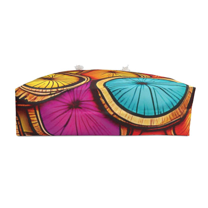 Colorful Coconut Slices Weekender Bag | Tropical Travel Tote | Large Tote Bag