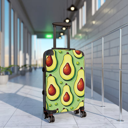 Avocado Pattern Suitcase – Colorful Fruit Print Carry-On Luggage