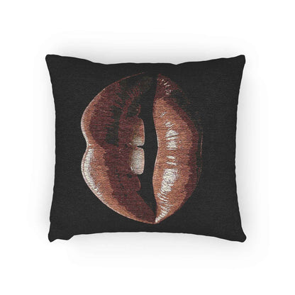 Kiss Design Woven Pillow | Lip Print Accent Pillow