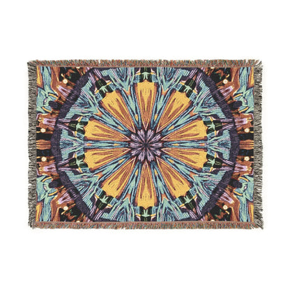 Kaleidoscope Mandala Woven Blanket — Boho Decorative Throw for Living Room & Gift