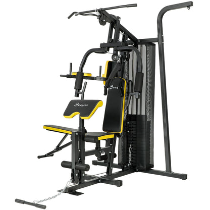 Multifunction Power Tower for Back, Chest, Arms & Leg Workouts All-in-One Home Gym with Weight Stack and Pulley System for Full Body Training