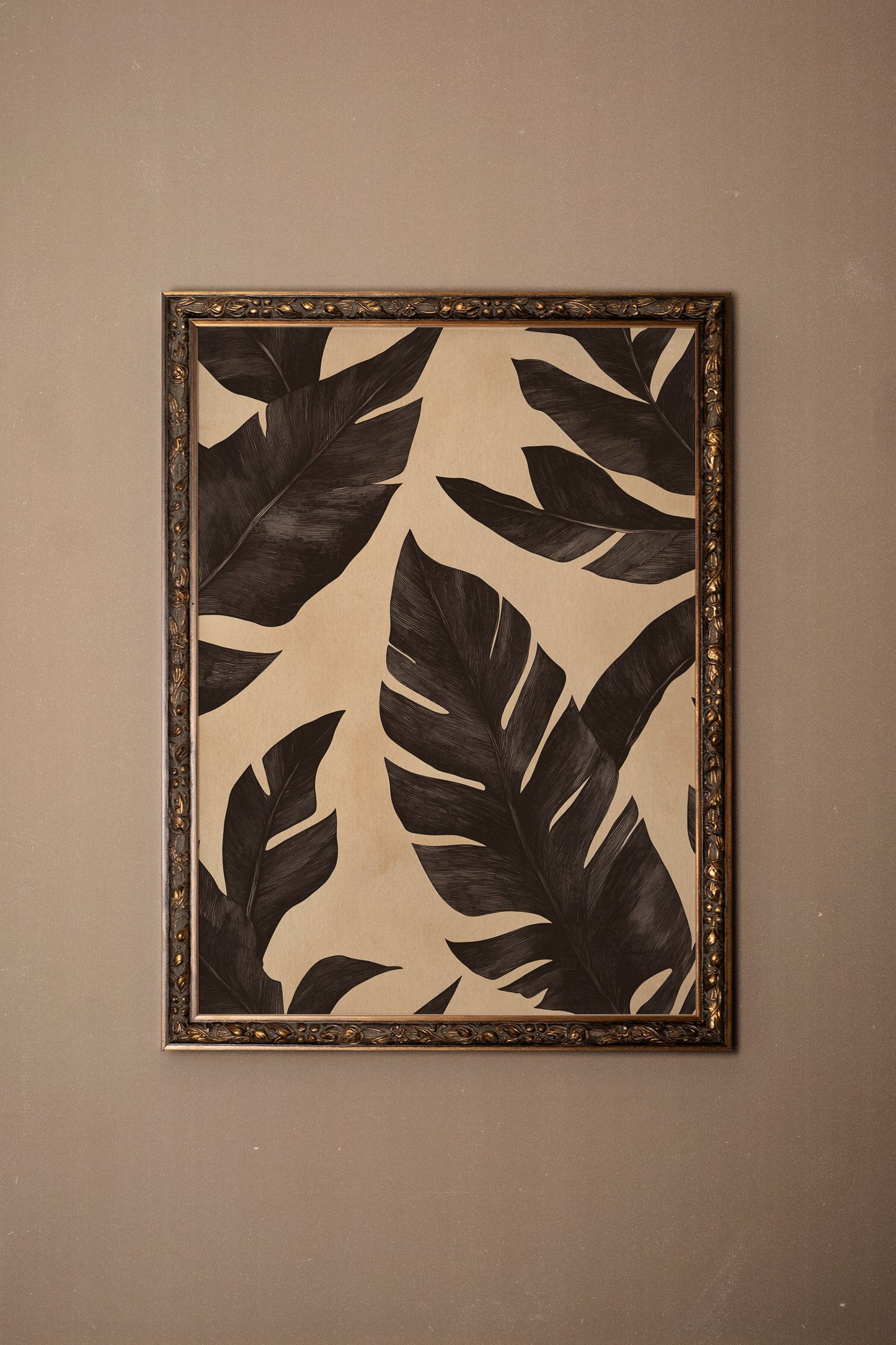ÉBÈNE NATUREL, CADRE VINTAGE BRONZE
