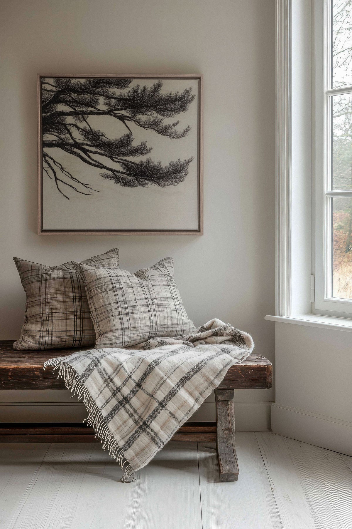 WINDSWEPT PINES, Oeuvre sur toile étirée