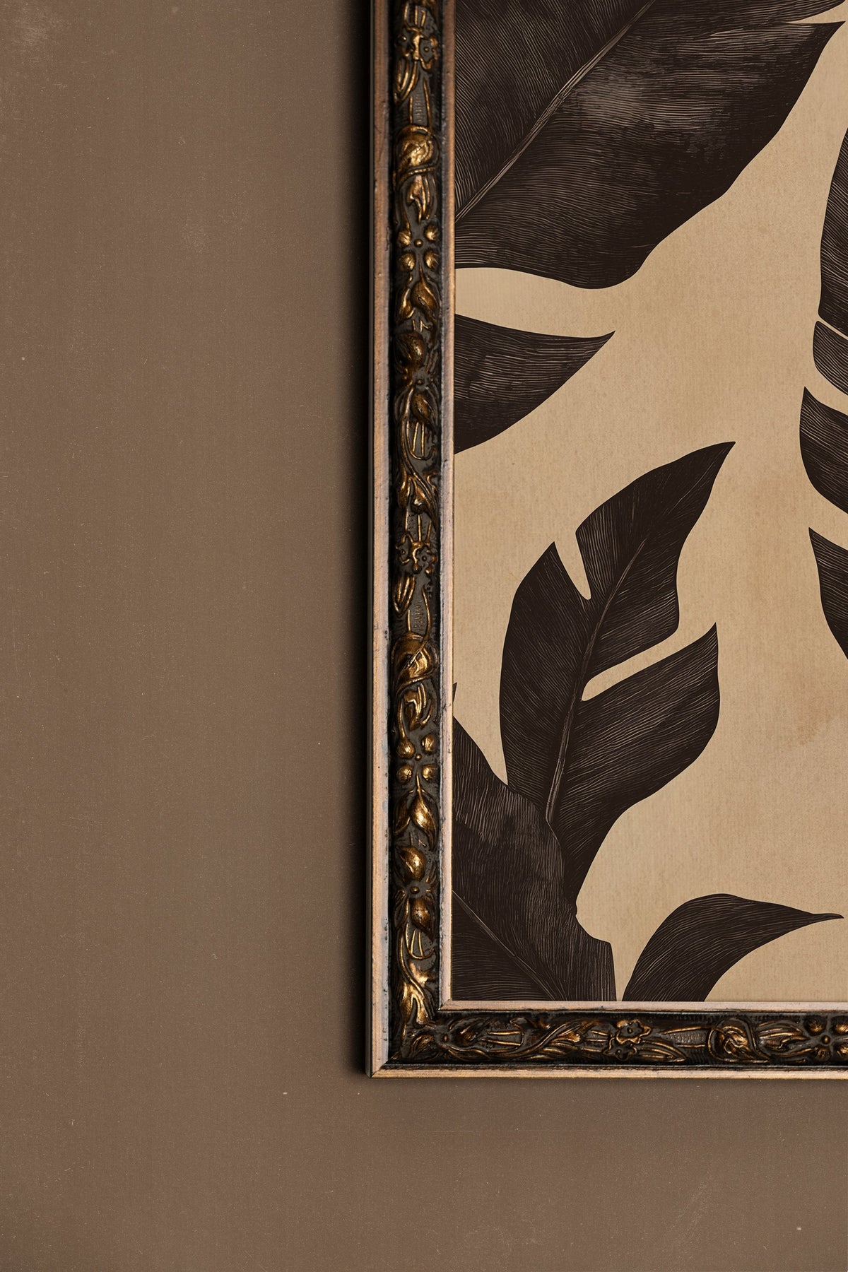 ÉBÈNE NATUREL, CADRE VINTAGE BRONZE