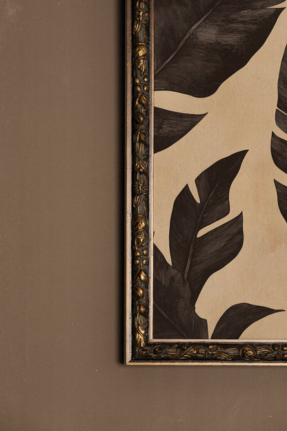 ÉBÈNE NATUREL, CADRE VINTAGE BRONZE