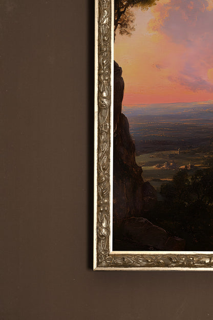 PAYSAGE D'ÉPOPÉE, CADRE VINTAGE ARGENT
