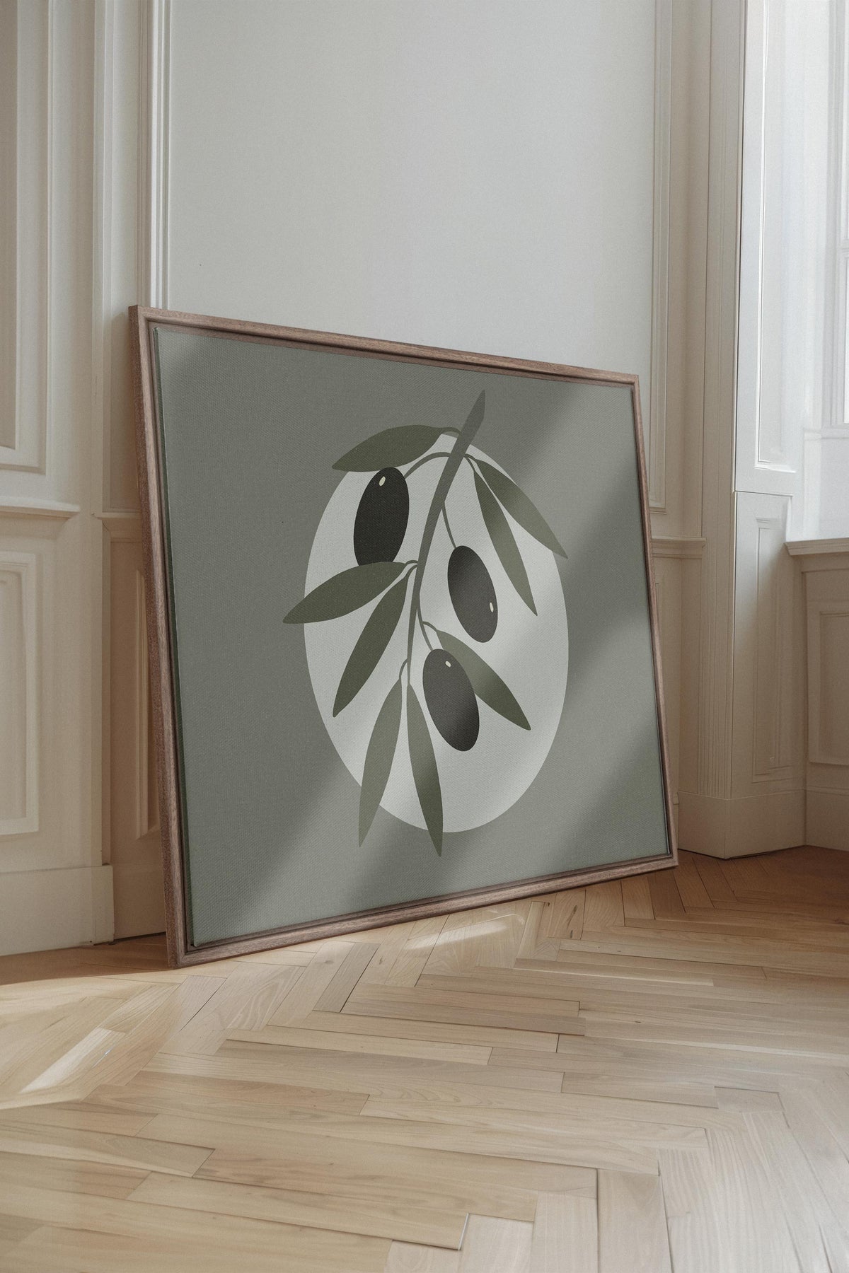 OLIVE MOON, Oeuvre sur toile étirée