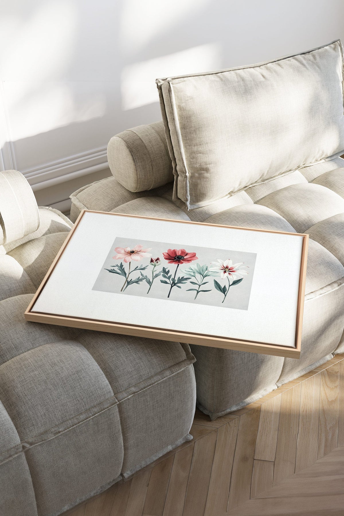 FLEURS DE SAISON, Oeuvre sur toile étirée
