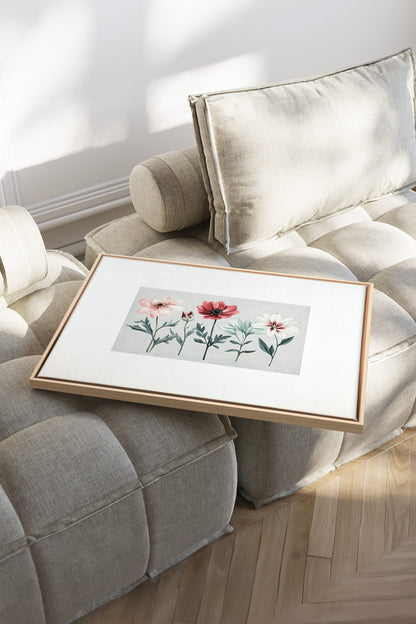 FLEURS DE SAISON, Oeuvre sur toile étirée