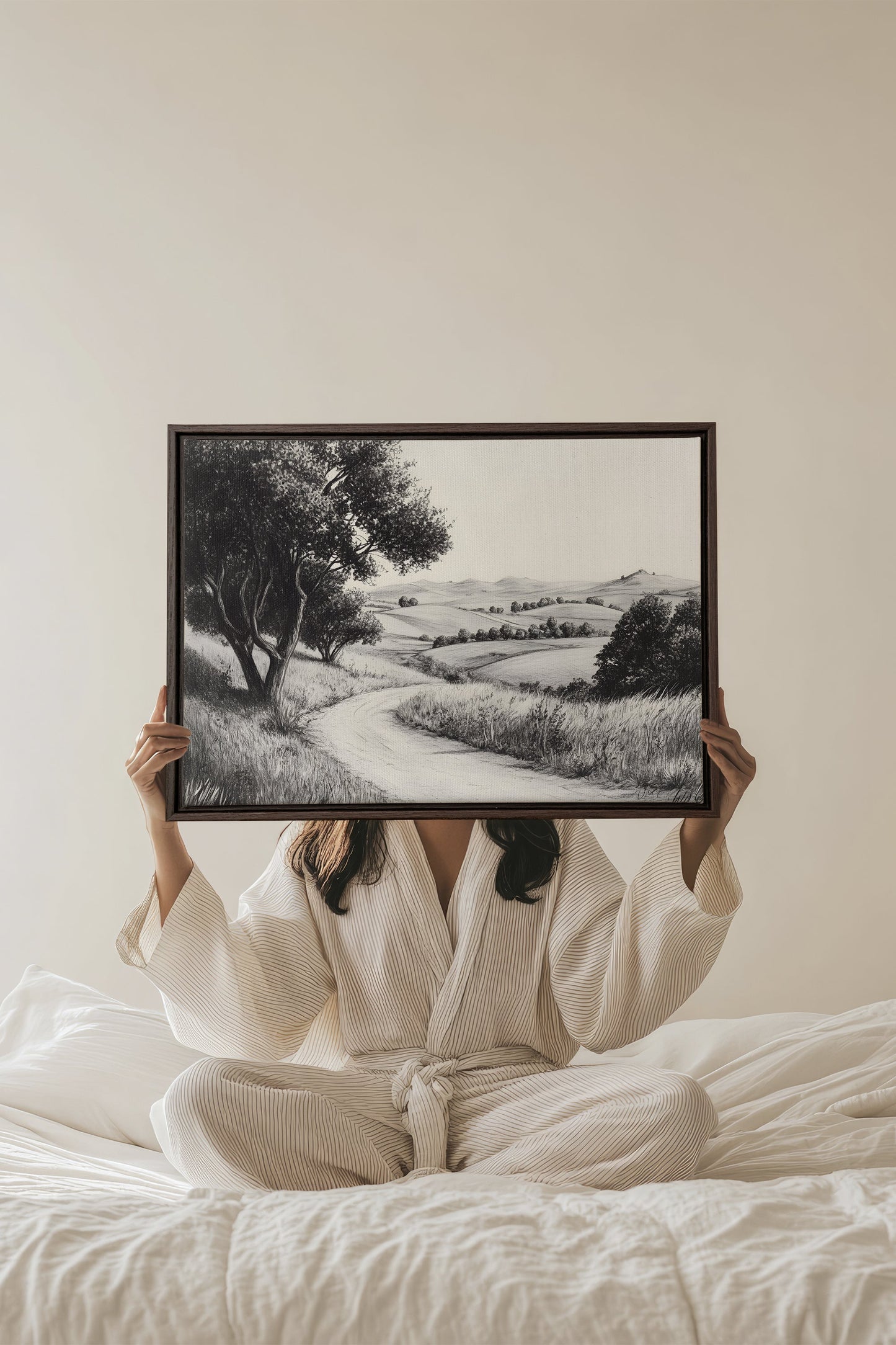 DOUCEUR DES COLLINES, Oeuvre sur toile étirée