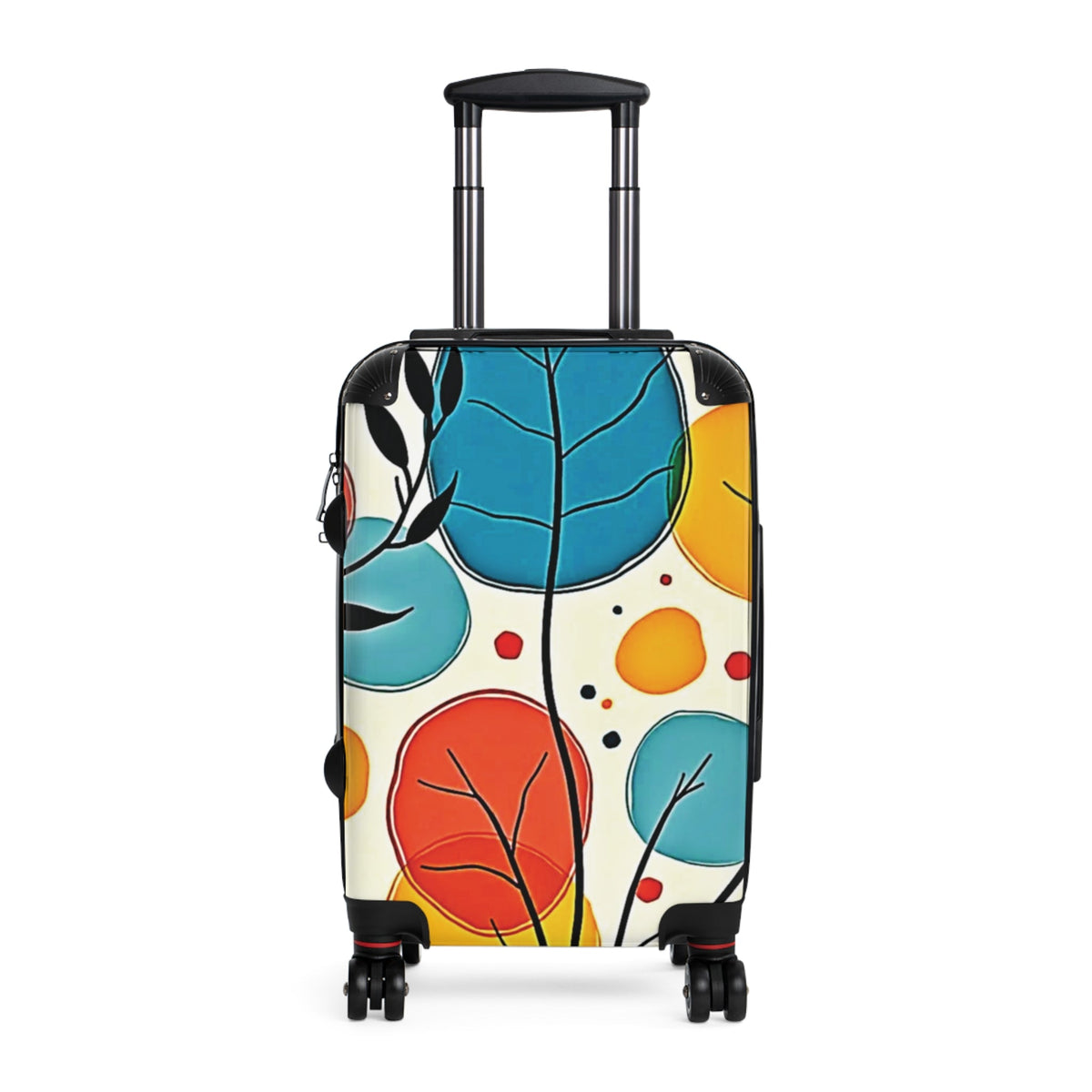 Colorful Abstract Leaf Carry-On Suitcase - Travel Luggage with Vibrant Botanical Print