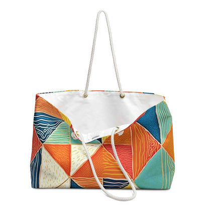 Colorful Geometric Triangle Pattern Weekender Bag | Bright Travel Tote | Beach Tote | Large Tote Bag| Mom carry on bag