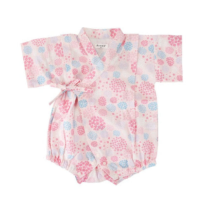 [Pre-Order] Baby Jinbei Romper: Hydrangea Pattern (Cool Grid Weave) (Save 10% in March)