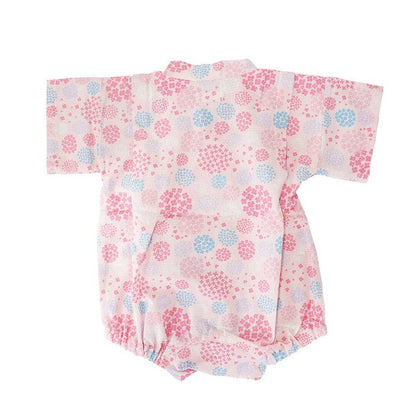 [Pre-Order] Baby Jinbei Romper: Hydrangea Pattern (Cool Grid Weave) (Save 10% in March)