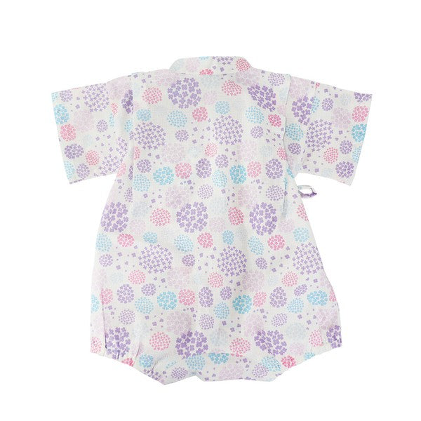 [Pre-Order] Baby Jinbei Romper: Hydrangea Pattern (Cool Grid Weave) (Save 10% in March)