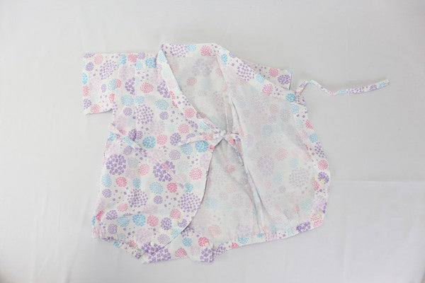 [Pre-Order] Baby Jinbei Romper: Hydrangea Pattern (Cool Grid Weave) (Save 10% in March)