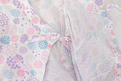 [Pre-Order] Baby Jinbei Romper: Hydrangea Pattern (Cool Grid Weave) (Save 10% in March)