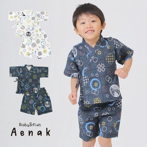 [Pre-Order] Baby Jinbei Romper: Hydrangea Pattern (Cool Grid Weave) (Save 10% in March)