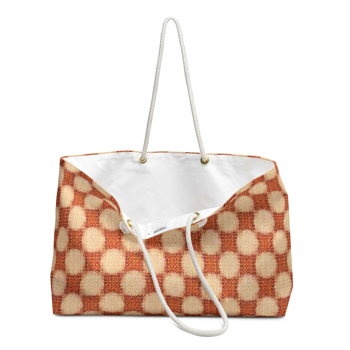 Warm Checkerboard Pattern Weekender Bag | Retro Orange Cream Tote | Beach Tote| Large Tote Bag| Mom on the go bag |mom bag