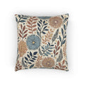Boho Floral Woven Pillow | Textured Daisy Leaves Decorative Pillow