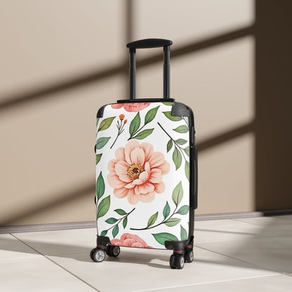Floral Carry-On Suitcase — Pink Peony Travel Luggage