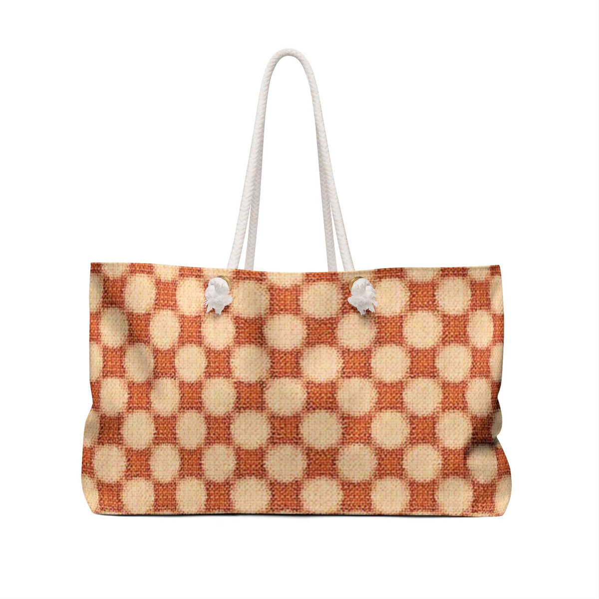 Warm Checkerboard Pattern Weekender Bag | Retro Orange Cream Tote | Beach Tote| Large Tote Bag| Mom on the go bag |mom bag