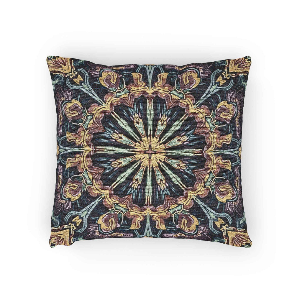 Geometric Mandala Woven Pillow | Boho Mosaic Throw Cushion